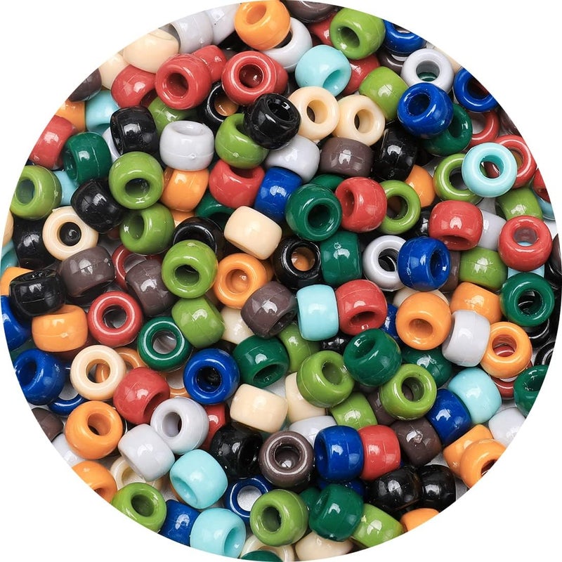 IOOLEEM Pony Beads(1000pcs Earth Tone-Colored), Beads for Jewelry Making, Crafts, Beading Supplies, Arts & Crafts Materials for Jewelry Making. - Image 1